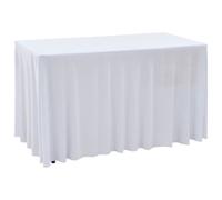2x Stretch Table Cover with Skirt 120x60.5x74cm White Party Tablecloth vidaXL