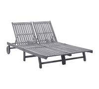 vidaXL 2-Person Sun Lounger Solid Acacia Wood UK HOT