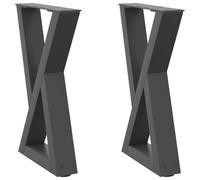 vidaXL 2 Piece Anthracite Table Legs 38 x (42-43.3) cm in Steel, Metal Coffee Table Leg, Anthracite Table Leg, Furniture Table Leg