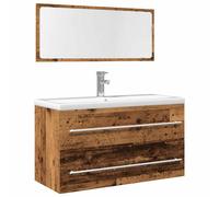 vidaXL 2 Piece Bathroom Furniture Set Old Wood Engineered Wood