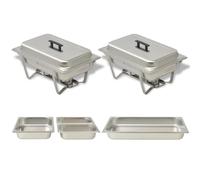 vidaXL 2 Piece Chafing Dish Set Stainless Steel