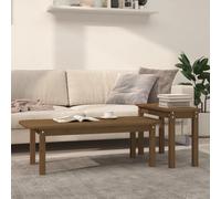 (honey brown) vidaXL Solid Wood Pine Coffee Table Set 2 Piece Side End Table Multi Colours