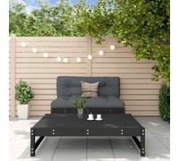 vidaXL 2 Piece Garden Lounge Set Black Solid Wood Pine