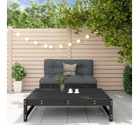 vidaXL 2 Piece Garden Lounge Set Black Solid Wood Pine