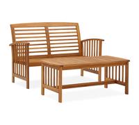 vidaXL 2 Piece Garden Lounge Set Solid Acacia Wood NEW