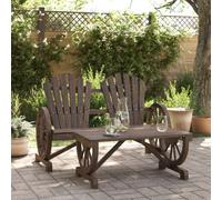 vidaXL Garden Lounge Set 2 Piece Outdoor Table and Chairs Set Solid Wood Fir