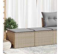 vidaXL 2 Piece Garden Sofa Set with Cushions Beige Poly Rattan Acacia