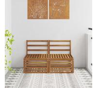 vidaXL 2 Piece Outdoor Middle Sofa Solid Acacia Wood Natural