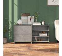 vidaXL 2 Piece Sideboard Concrete Grey Engineered Wood