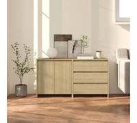 Vidaxl 2 Piece Sideboard Sonoma Oak Engineered Wood, Brown