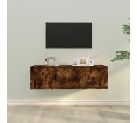 vidaXL 2 Piece TV Cabinet Set Smoked Oak Engineered Wood