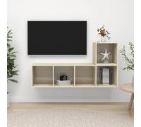 vidaXL 2 Piece TV Cabinet Set Sonoma Oak Engineered Wood