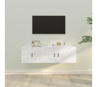 vidaXL 2 Piece TV Cabinet Set White Engineered Wood, White