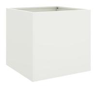(white, 42 x 40 x 39 cm/ 2 pcs) vidaXL Planter Raised Garden Bed Plant Pot Flower Pot Grey Weathering Steel