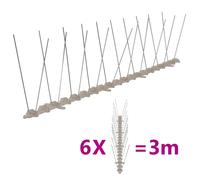vidaXL 2-row Plastic Bird & Pigeon Spikes Set of 6 3 m