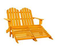 vidaXL 2-Seater Garden Adirondack Chair&Ottoman Fir Wood Orange