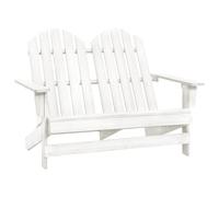 vidaXL Solid Fir Wood 2-Seater Garden Adirondack Chair White Wooden Armchair
