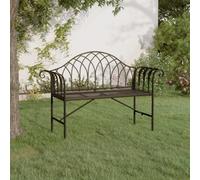 Vidaxl 2-Seater Garden Bench 128 Cm Black Steel