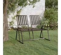 vidaXL 2-Seater Garden Bench 165 cm Black Steel UK HOT