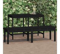 vidaXL 2-Seater Garden Bench Black 159.5x44x45 cm Solid Wood Pine UK HOT