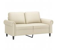 vidaXL 2-Seater Sofa Couch Settee Upholstered Sofa Loveseat Cream Faux Leather