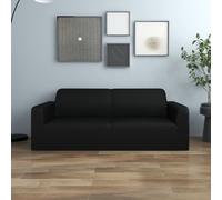 vidaXL 2-Seater Stretch Couch Slipcover Black Polyester Jersey