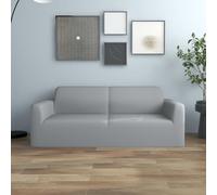 vidaXL 2-Seater Stretch Couch Slipcover Grey Polyester Jersey Couch Cover