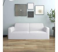 vidaXL 2-Seater Stretch Couch Slipcover White Polyester Jersey