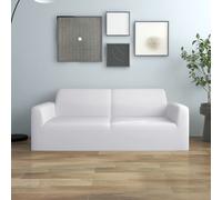 vidaXL 2-Seater Stretch Couch Slipcover White Polyester Jersey Couch Cover
