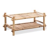 vidaXL 2-Tier Bamboo Shoe Rack Bench Shoe Storage Cabinet Shoe Shelf Organiser