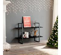 vidaXL 2-Tier Book Cabinet Black 100x30x70 cm Engineered Wood