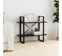 vidaXL 2-Tier Book Cabinet Black 80x30x70 cm Engineered Wood