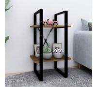 vidaXL 2-Tier Book Cabinet Brown Oak 40x30x70 cm Engineered Wood