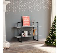 vidaXL 2-Tier Book Cabinet Concrete Grey 100x30x70 cm Engineered Wood