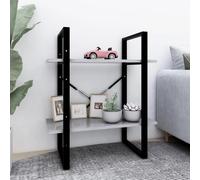 vidaXL 2-Tier Book Cabinet Concrete Grey 60x30x70 cm Engineered Wood