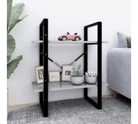 vidaXL 2-Tier Book Cabinet Concrete Grey 60x30x70 cm Engineered Wood UK HOT