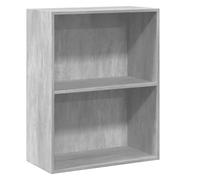 vidaXL 2-Tier Book Cabinet Concrete Grey Engineered Wood Storage Highboard