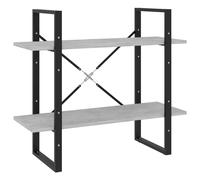 vidaXL 2-Tier Book Cabinet Concrete Grey 80x30x70 cm Engineered Wood UK HOT