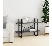 vidaXL 2-Tier Book Cabinet Grey 100x30x70 cm Solid Pine Wood
