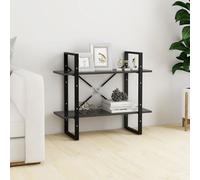 vidaXL 2-Tier Book Cabinet Grey 80x30x70 cm Engineered Wood