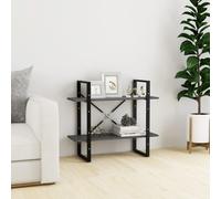 vidaXL 2-Tier Book Cabinet Grey 80x30x70 cm Solid Pine Wood