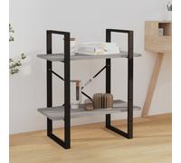 vidaXL 2-Tier Book Cabinet Grey Sonoma 60x30x70 cm Engineered Wood UK HOT