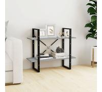 vidaXL 2-Tier Book Cabinet Grey Sonoma 80x30x70 cm Engineered Wood