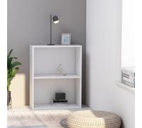 Vidaxl 2-Tier Book Cabinet White 60X30X76.5 Cm Engineered Wood
