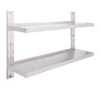 vidaXL 2-Tier Floating Wall Shelf Stainless Steel 120cm Hanging Display Unit