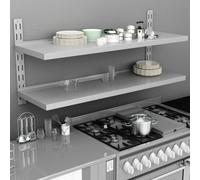 Vidaxl 2-Tier Floating Wall Shelf Stainless Steel 150X30 Cm