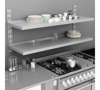 Vidaxl 2-Tier Floating Wall Shelf Stainless Steel 150X30 Cm