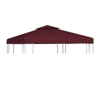 vidaXL 2-Tier Gazebo Top Cover 310g/m² 3x3m Bordeaux Roof Replacement Tent