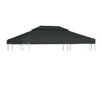 vidaXL 2-Tier Gazebo Top Cover 310 g/m? 4x3 m Anthracite, Black