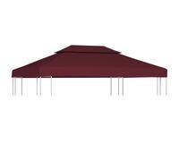 vidaXL 2-Tier Gazebo Top Cover 310 g/m虏 4x3 m Bordeaux UK HOT